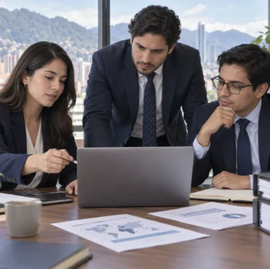 Equipo empresarial revisando riesgos y obligaciones de SAGRILAFT