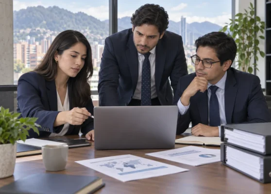 sagrilaft-portada Equipo empresarial revisando riesgos y obligaciones de SAGRILAFT